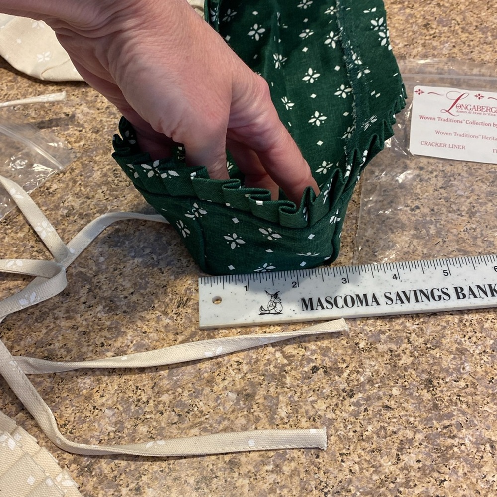 5 Longaberger Fabric Liners Possibly Med Chore, Flower Pot, Cracker, Button, Tea - Picture 9 of 13